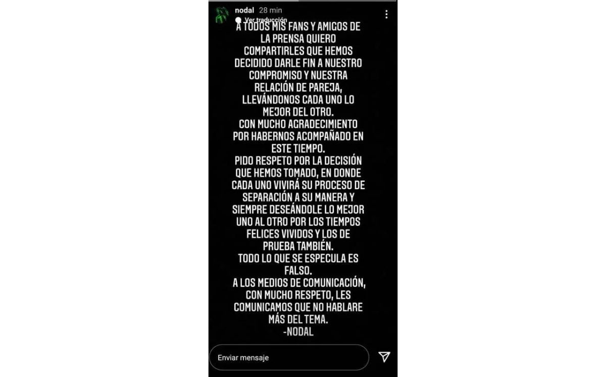 Christian Nodal anuncia separación de Cazzu igual que con Belinda (Instagram)