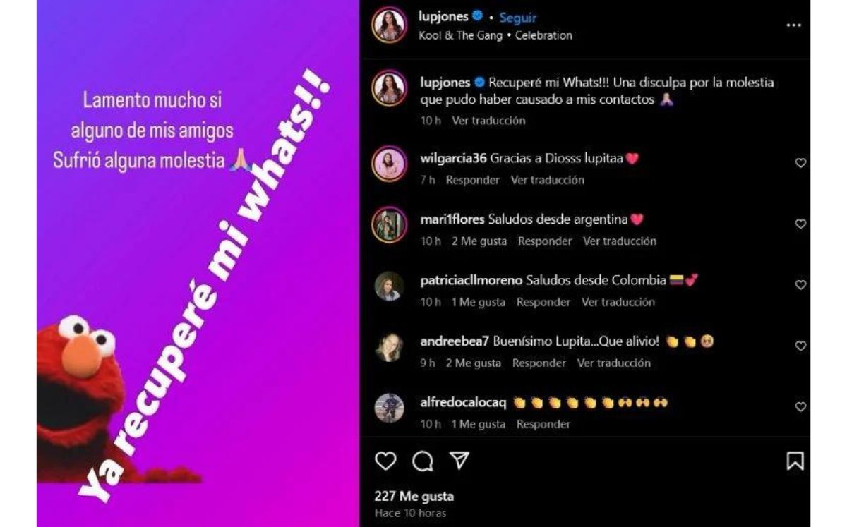 Lupita Jones informa sobre hackeo en WhatsApp (Instagram)