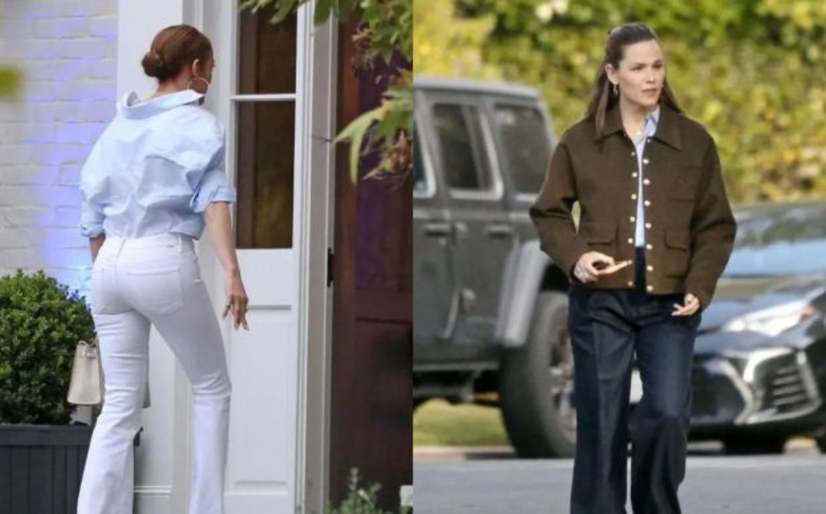 JLo y Jennifer Garner llegando a la casa de Ben Affleck (X)