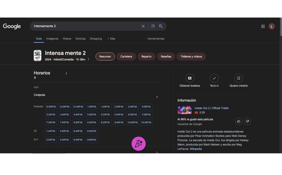 Intensamente 2: Búsqueda en Google