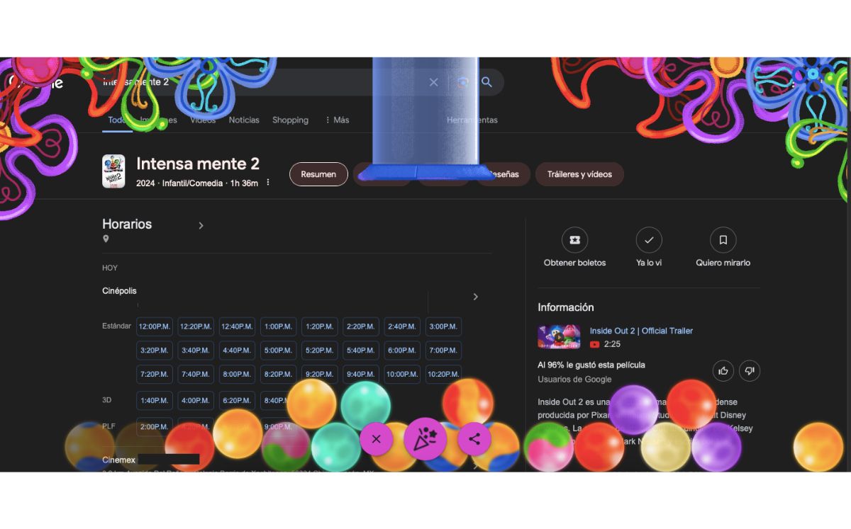 Recuerdos de Intensamente 2 en Google