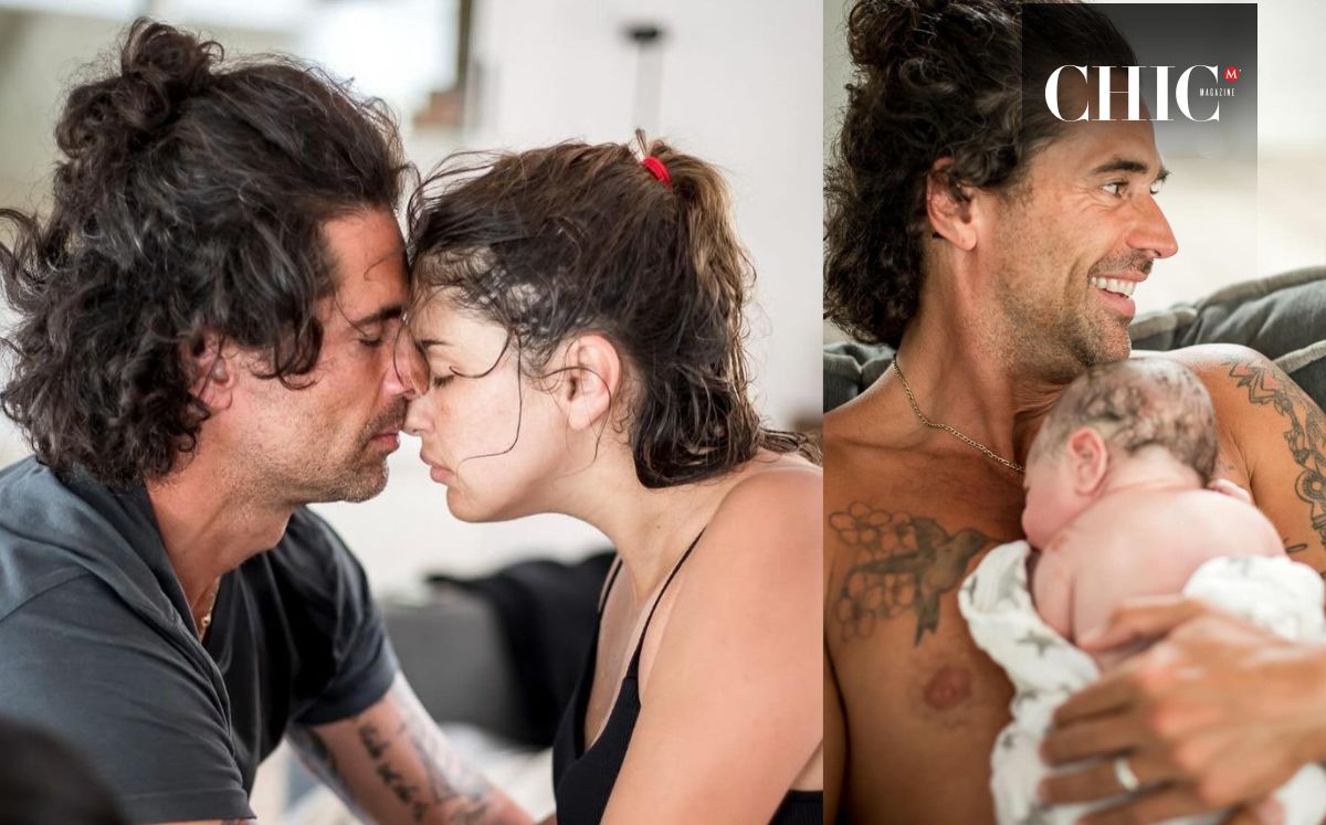 Michelle Renaud y Matías Novoa en el nacimiento de Milo (Instagram)