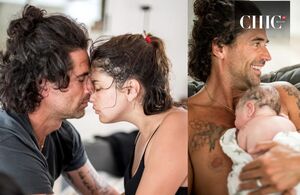Michelle Renaud y Matías Novoa en el nacimiento de Milo (Instagram)