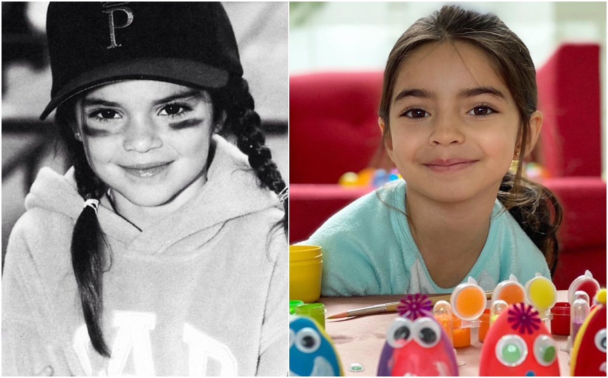 Las similitudes entre Kendall Jenner y Aitana Derbez (Foto: Instagram Kendall Jenner/Eugenio Derbez)