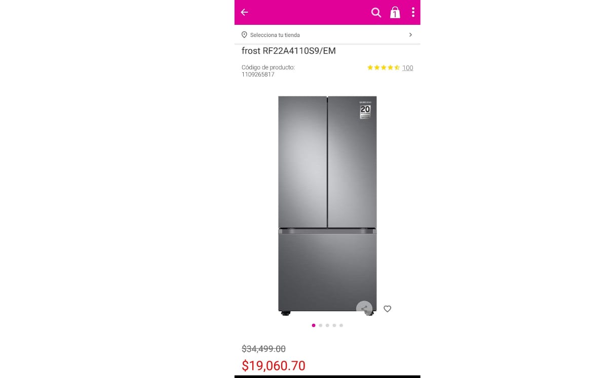 Liverpool remata refrigerador Samsung (Instagram)