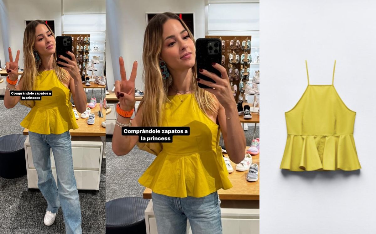 Mariana Rodríguez con blusa de menos de 200 pesos (Instagram/Zara)