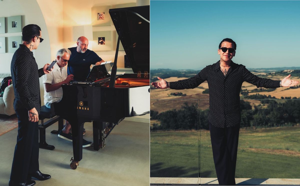Christian Nodal en el aniversario de Andrea Bocelli (Instagram)