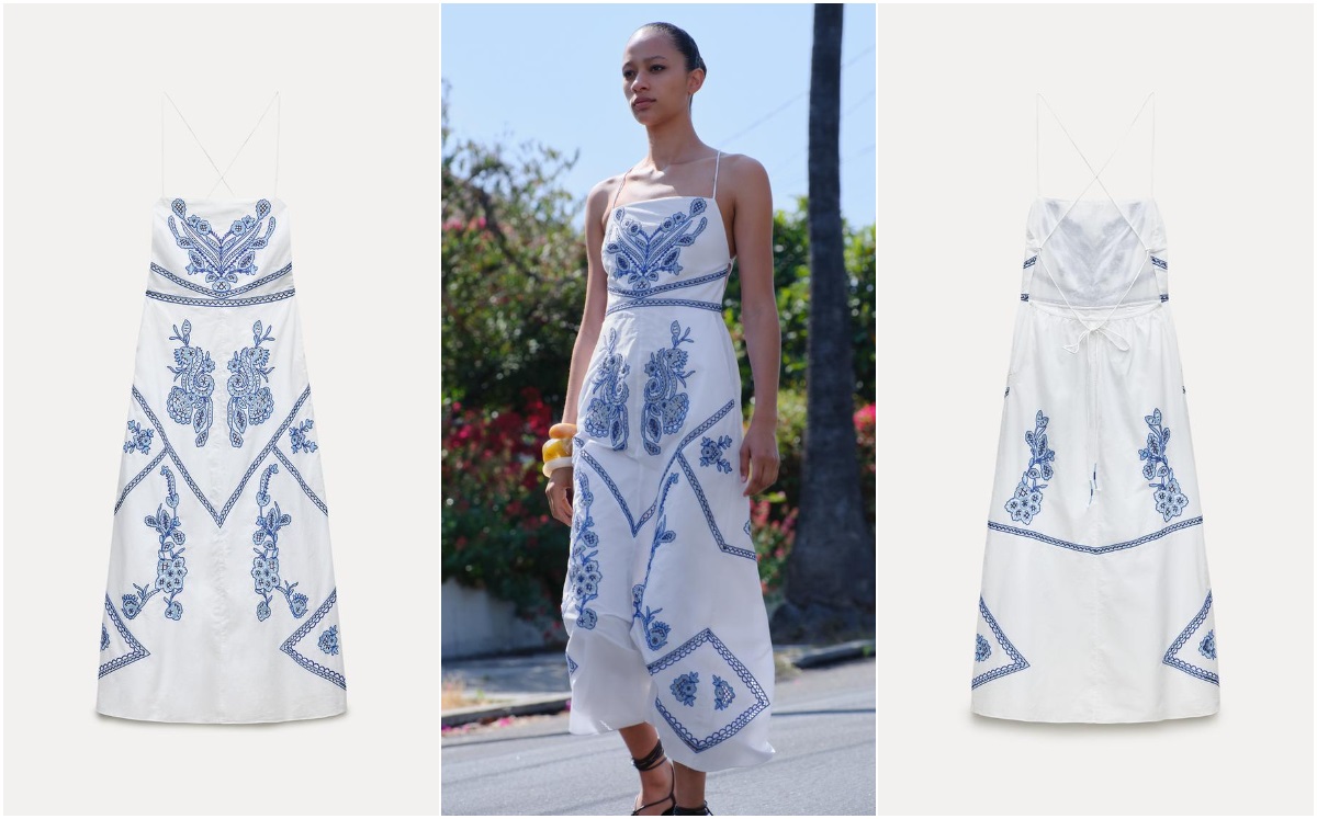 El vestido de Mariana Rodríguez lo puedes encontrar en Zara (Foto: Zara)