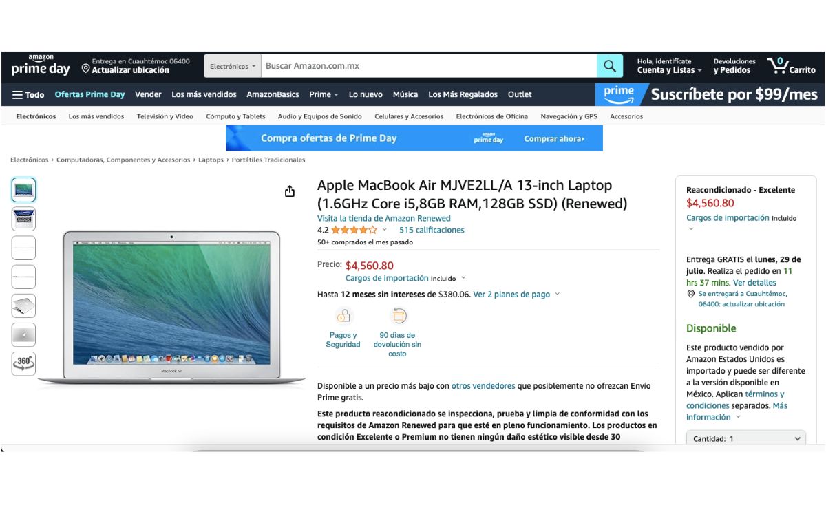 MacBook Air en Amazon