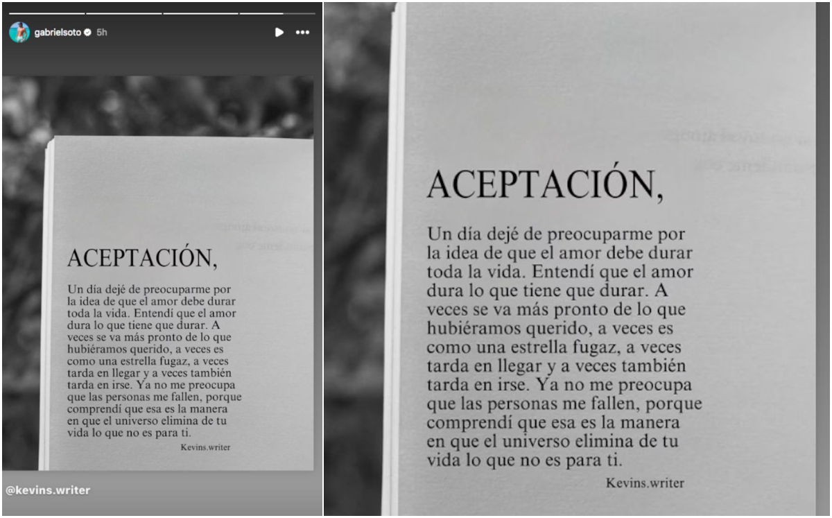 Gabriel Soto manda INDIRECTA a Irina Baeva, tras separación (Foto: Instagram)