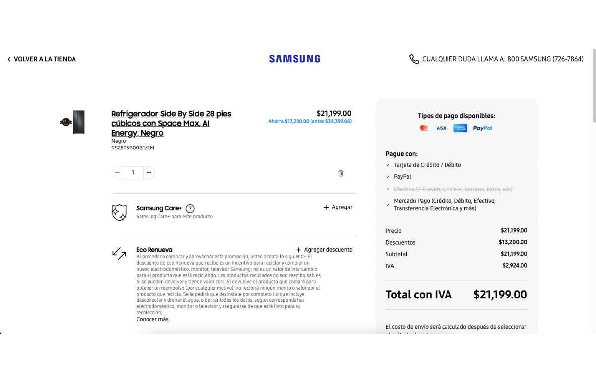 Precio del Samsung Side By Side