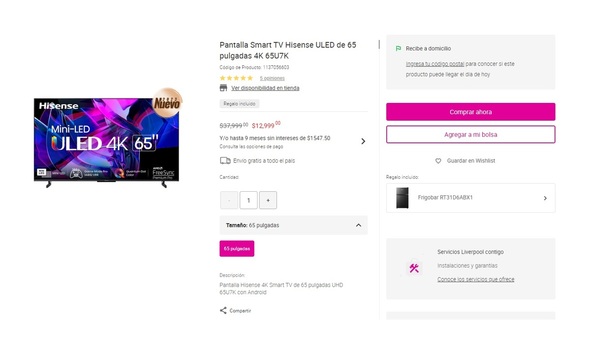 Tienes que aprovechar dos promociones para llegar al precio sugerido (Foto: Liverpool)