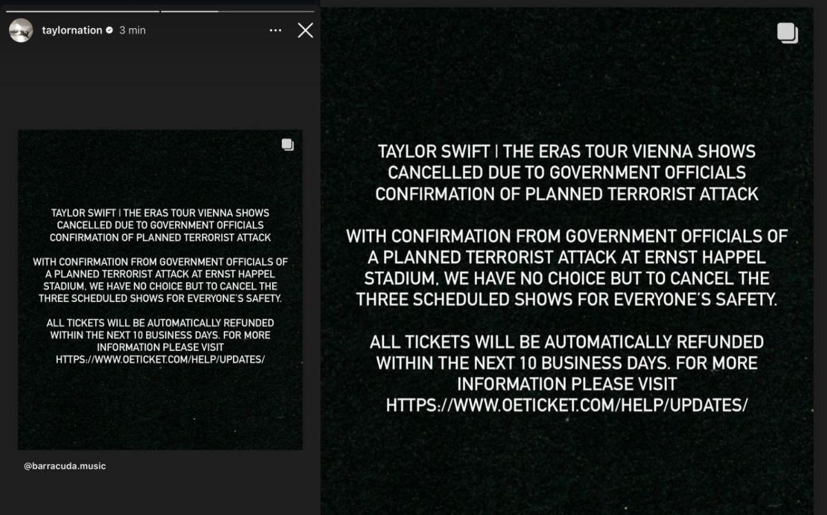 Taylor Swift cancela conciertos en por intento de ataque terrorista