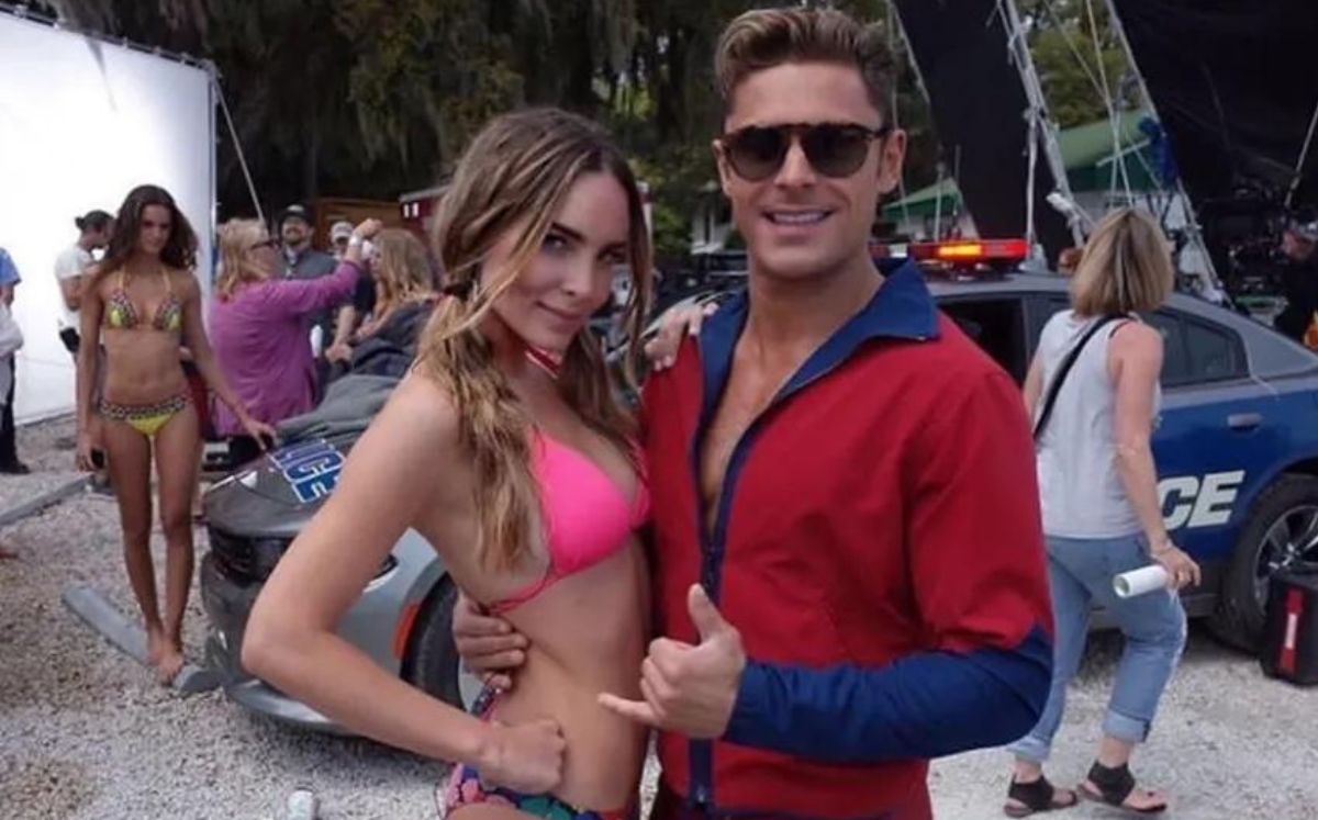 Zac Efron y Belinda detrás de cámaras de 'Baywatch' (Instagram)