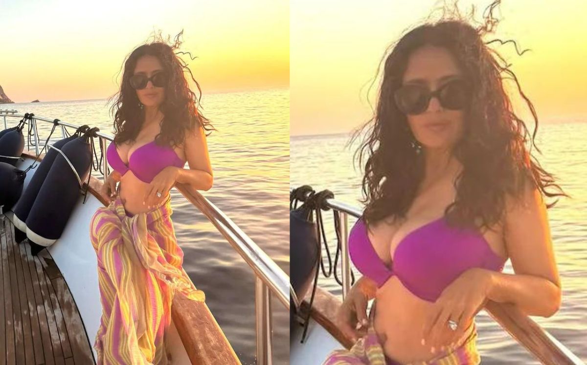 Salma Hayek posando en bikini (Instagram)