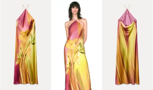 El vestido satinado de Mariana Rodríguez cuesta $1,299 pesos (Foto: Instagram)