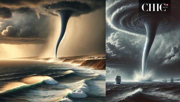 Alertan por la llegada de una tromba marina a México (Foto: Inteligencia Artificial)