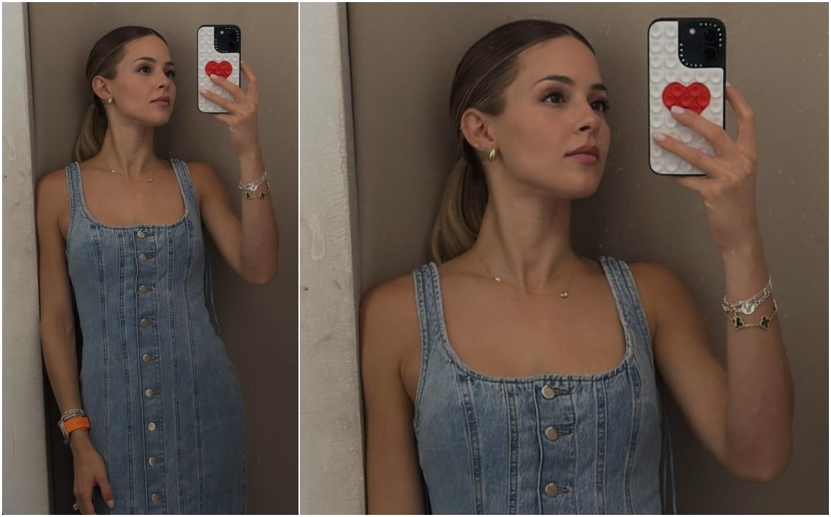 Mariana Rodríguez y el vestido de mezclilla que lució en Nueva York (Foto: Instagram)