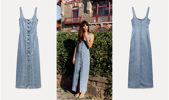 El vestido de mezclilla de Mariana Rodríguez está disponible en Zara (Foto: Zara)