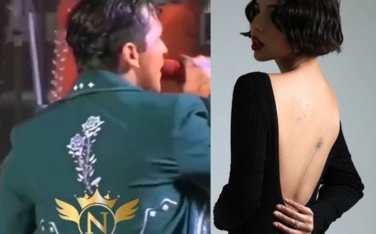 Bordado del traje de Nodal es igual que el tatuaje de Ángela Aguilar (TikTok)