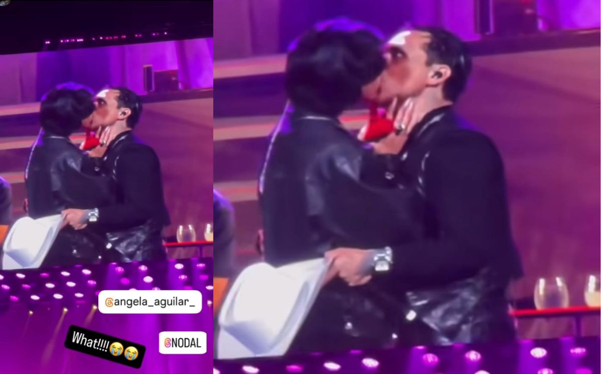 Beso de Ángela Aguilar a Christian Nodal (Instagram)