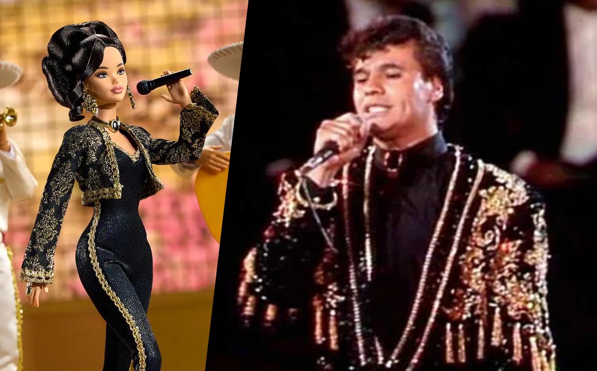 Muñeca exclusiva inspirada en Juan Gabriel coleccionable con elegante traje negro y dorado / Foto: Cortesía