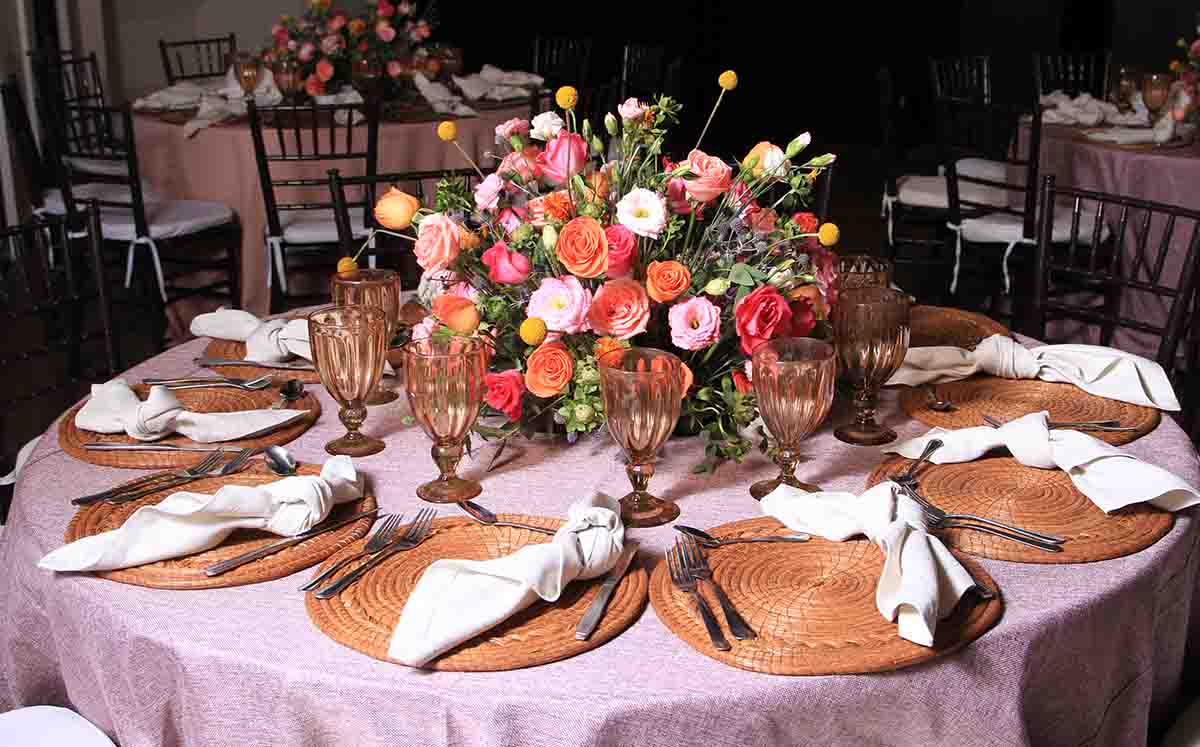 detalles de los arreglos florales a cargo de Leonarda