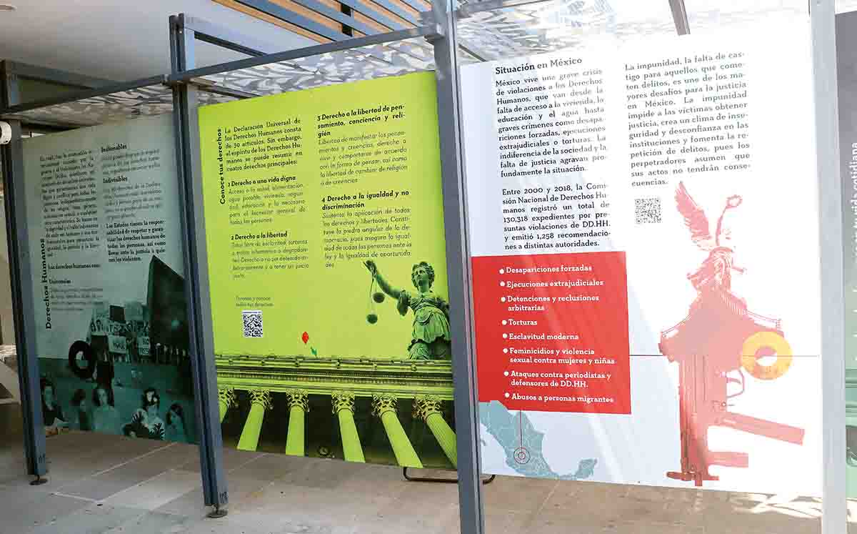 Esta exposición fue creada por el Museo Memoria y Tolerancia, la cual tiene como objetivo trasladarse por  la zona promoviendo la paz e inclusión