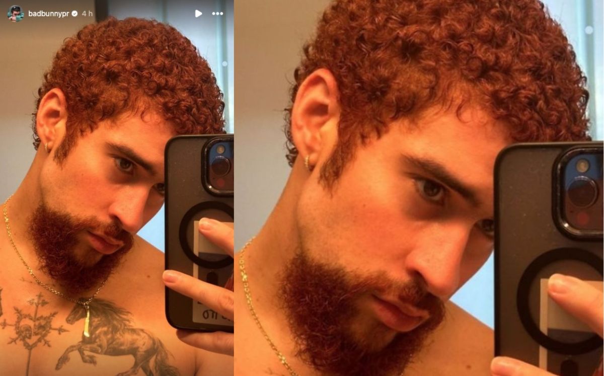 Bad Bunny con el cabello rojo (Instagram)