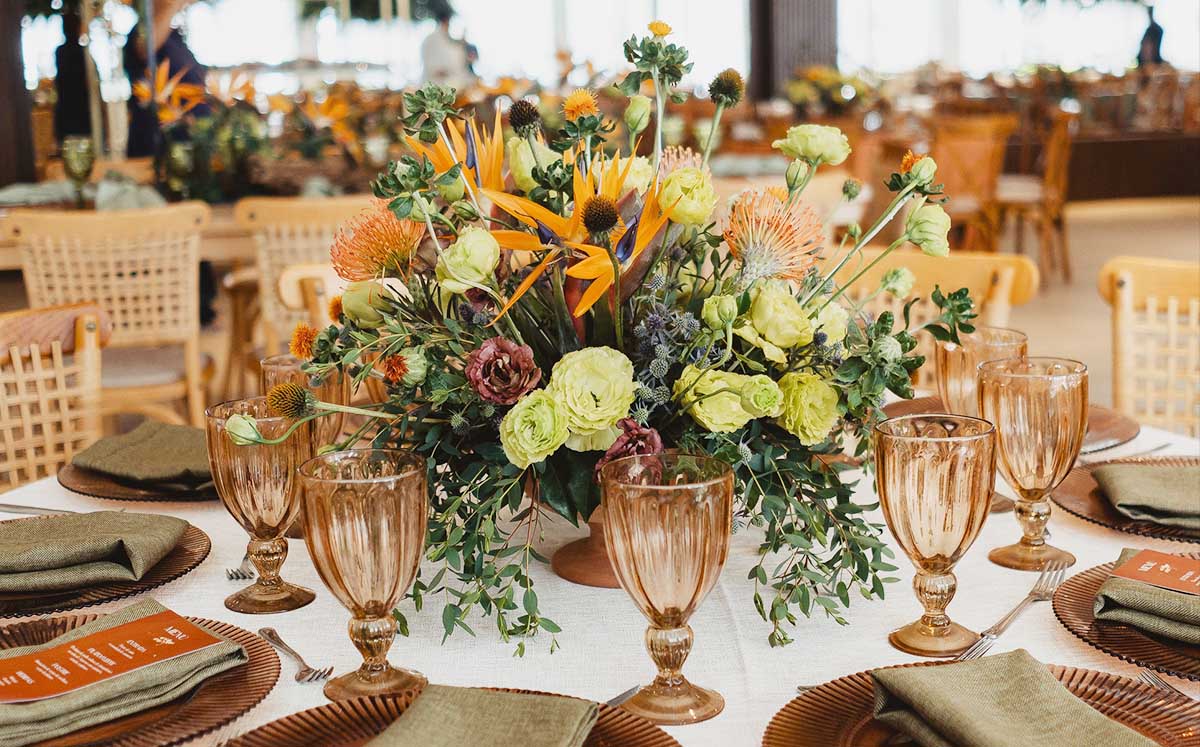 Detalles de los arreglos florales en el Soleare Hotel Boutique