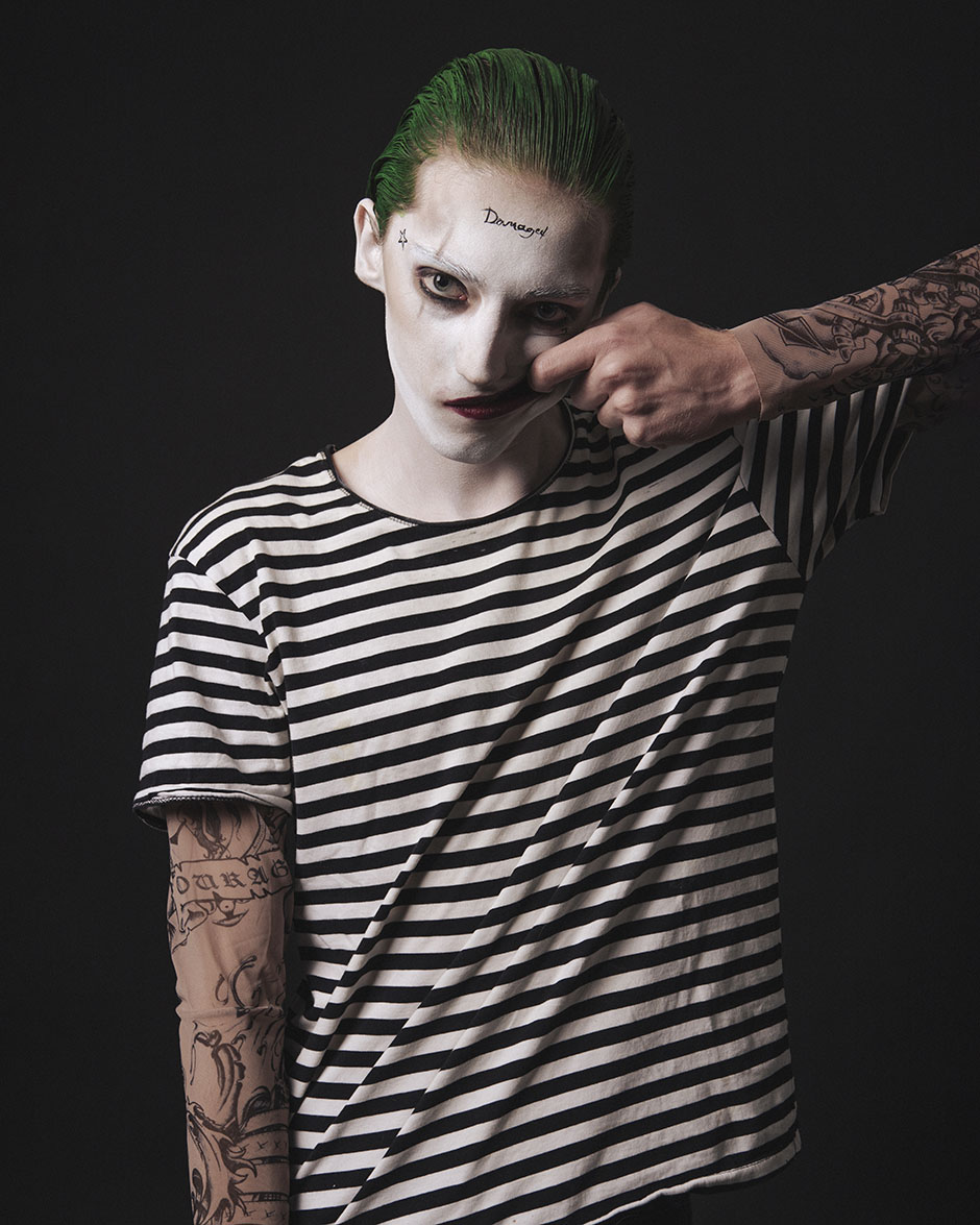 Matías Medrano como The Joker / Fotos: Mark Beas / Makeup: Adrián Ruvalcaba / Dirección de arte: Alfonso Carriquiry