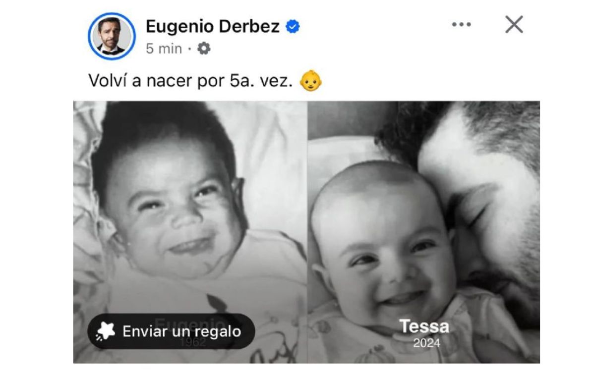Eugenio Derbez de bebé/ Tessa junto a Eugenio Derbez (Instagram)
