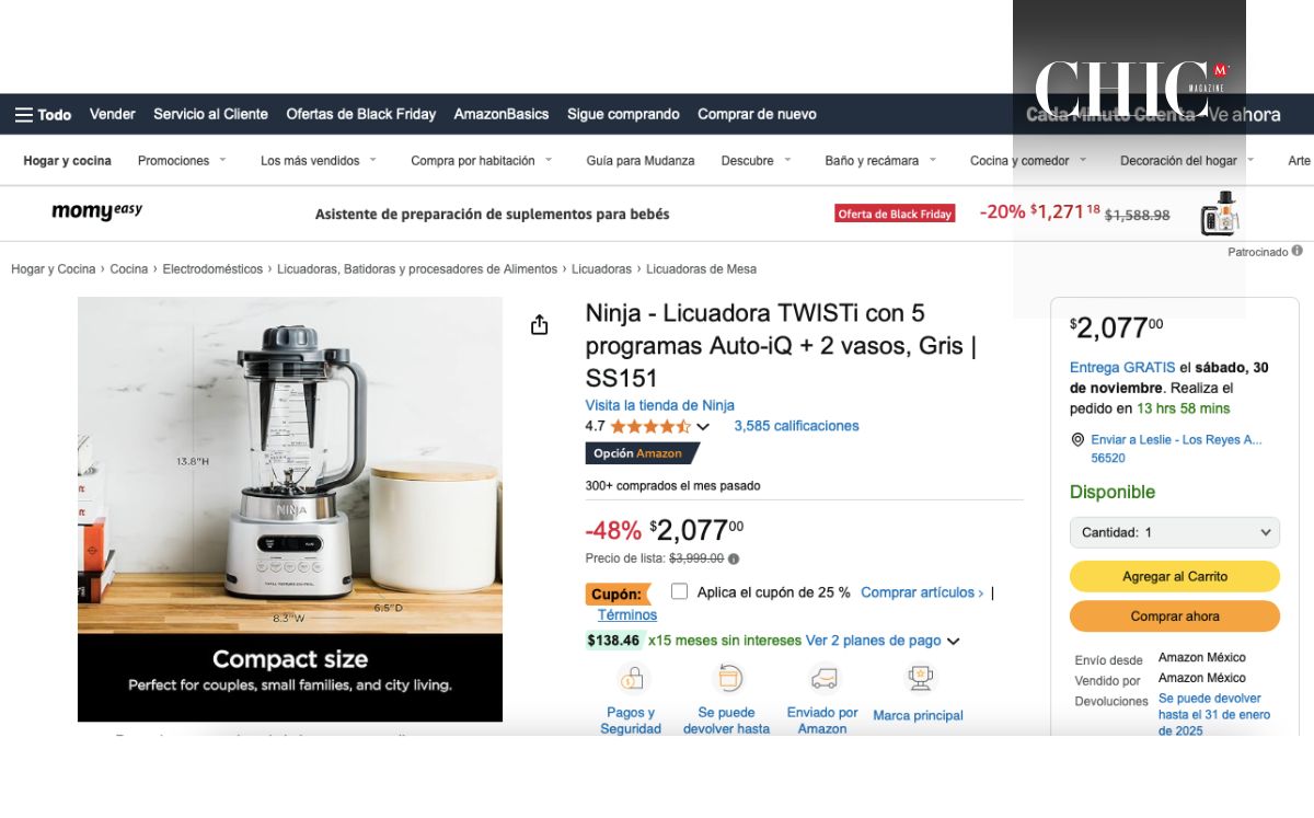 Precio de la licuadora Ninja en oferta (Amazon)
