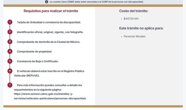 Alta de vehículos para personas con discapacidad, según SEMOVI (Foto: SEMOVI)