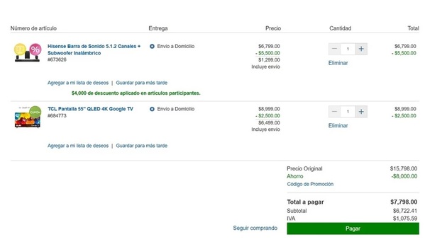 Oferta de pantalla de 55 pulgadas con barra de sonido  (Foto: Costco)