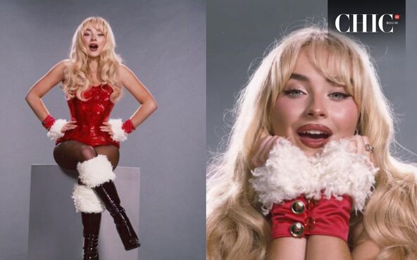 Sabrina Carpenter  en su especial de Navidad para Netflix (Fotos: Instagram)