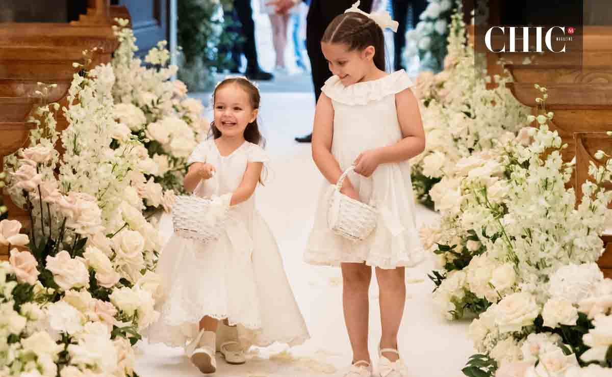 Hijas de los novios entrando a la iglesia / Fotos: Cortesía