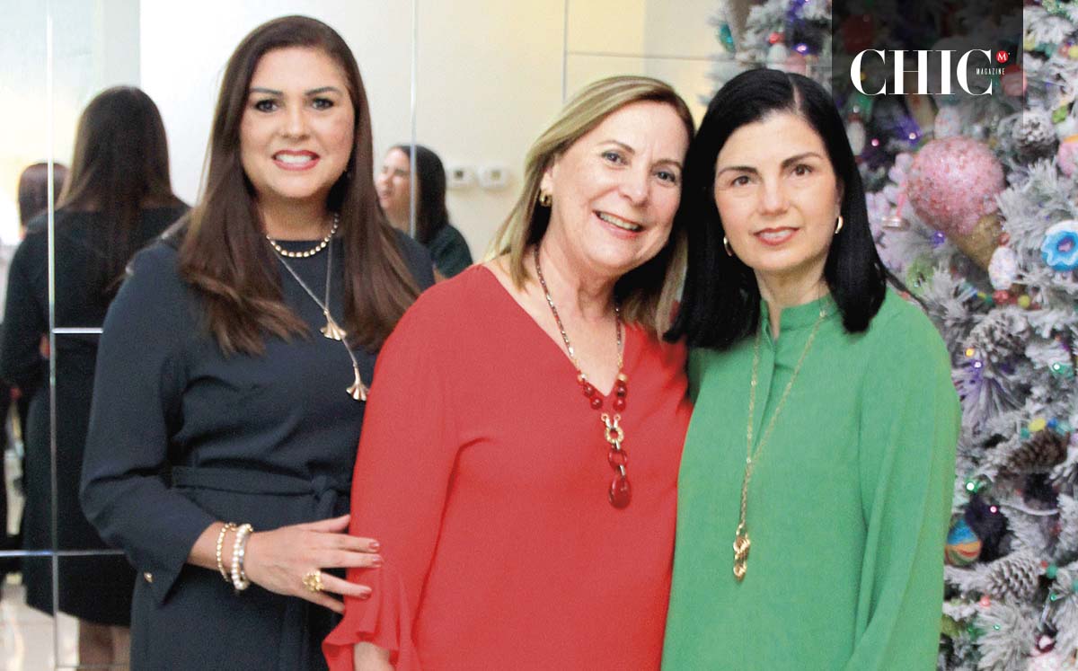 MÓNICA WETZEL, MARÍA LUISA MUELA Y GLORIA GARCÍA fueron recibidas con adornos navideños y una gran mesa de postres