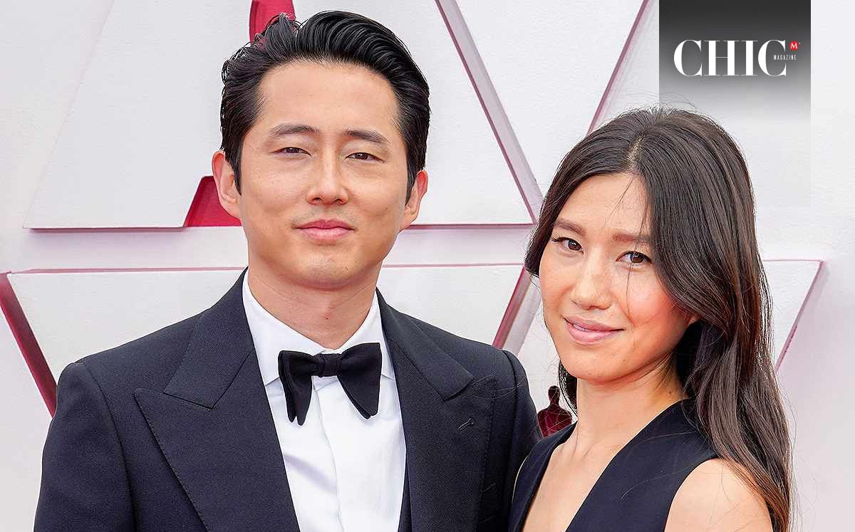 Joana Pak y Steven Yeun (Getty Images)