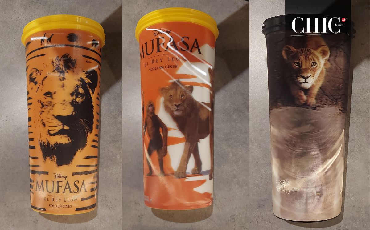 Así son los vasos por el estreno de Mufasa, El Rey León en Cinemex (Foto: Leslie Flores)