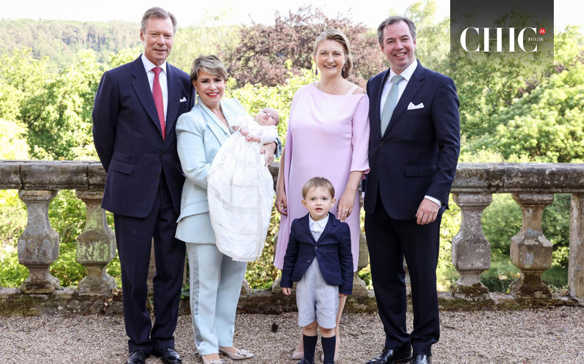 Enrique de Luxemburgo junto a su esposa y la familia de su hijo, Enrique, el futuro gran duque. (Foto: monarchie.lu)