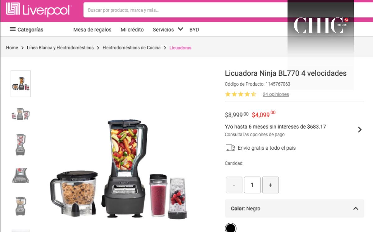 Precio de la licuadora Ninja Mega Kitchen en descuento (Liverpool)