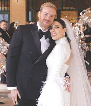 Cynthia Hinojosa y Gianluca Bianchesi tras ser declarados como esposos. /  Fotos: Roberto Alvarado