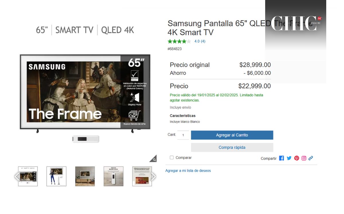 Costco rebaja pantalla Samsung The Frame de 65'' (Foto: Costco)