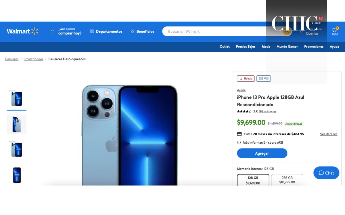 Precio del iPhone 13 Pro reacondicionado en descuento (Walmart)