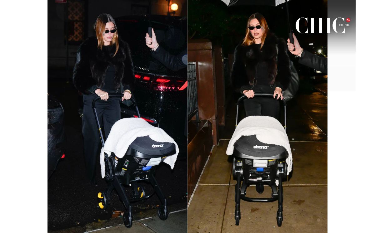 Hailey paseando a baby Bieber (Getty Images)