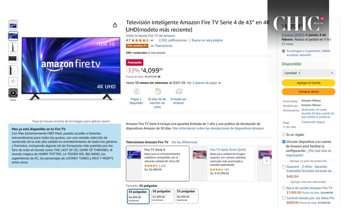 Esta es la pantalla que Amazon remata a solo 4 mil pesos (Foto: Amazon)