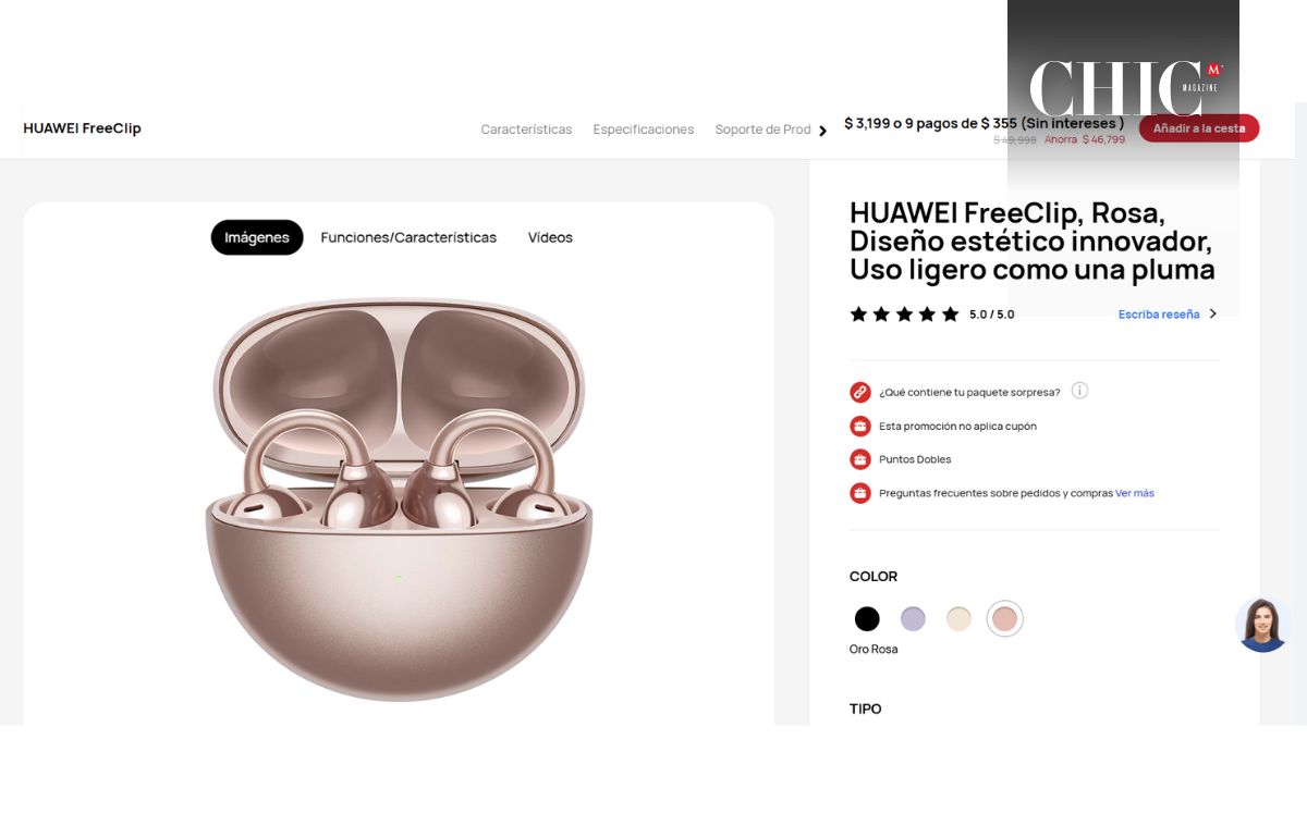 Así se compran los Huawei FreClip en su tienda en línea (Foto: Huawei)