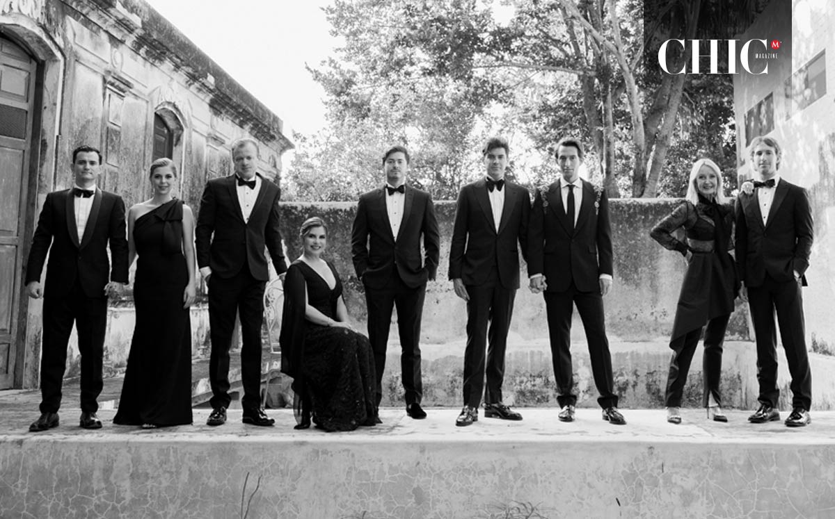 Familia de los novios. Carlos, Anakaren, Pepe, Edelmira, Alfredo, Iván, Ryan, Gretchen y Jack