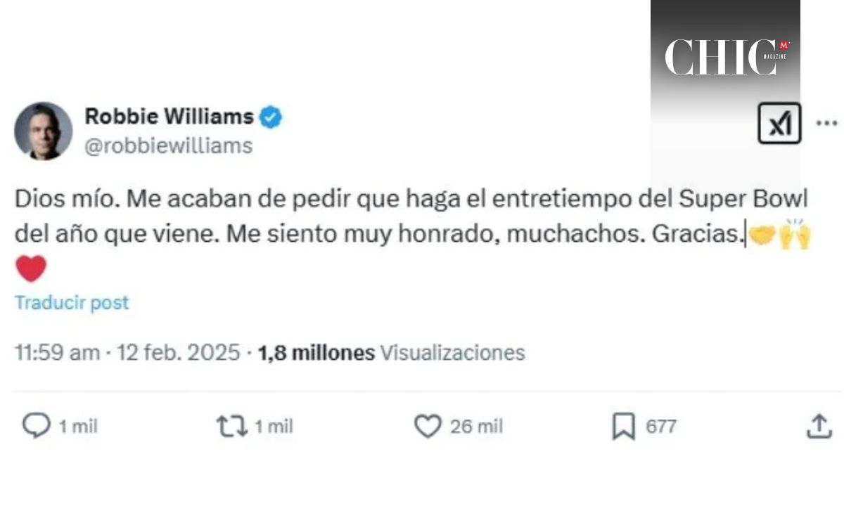 Robbie Williams podría presentarse en el Super Bowl 2026 (X)